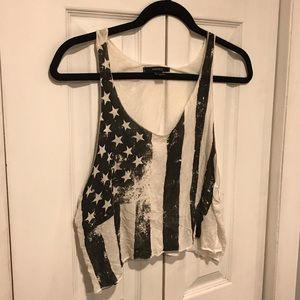 Forever 21 American flag crop tank